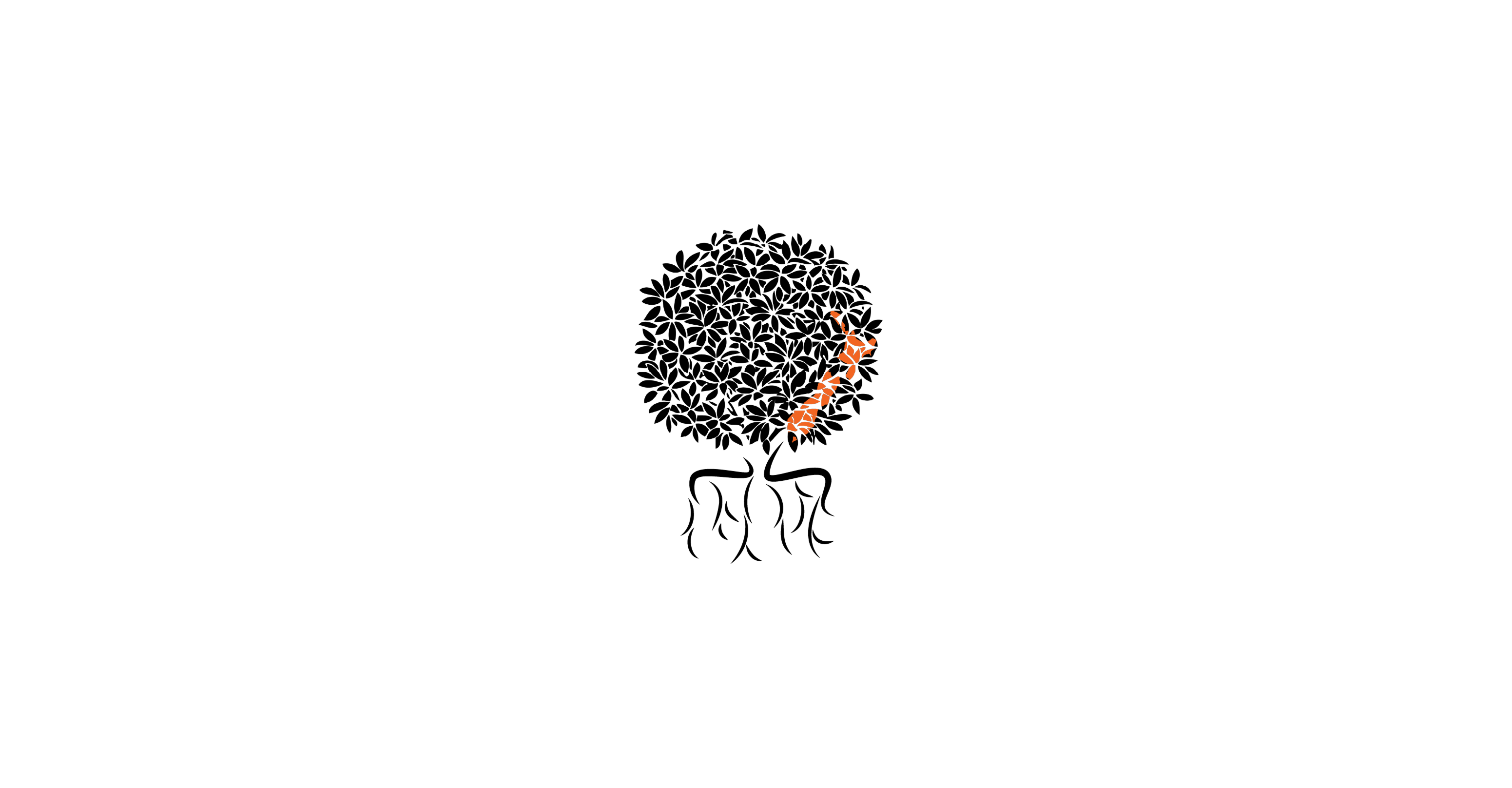 A illustration of a tree and roots, with a orange highlight depicting New Zealand